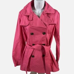 Gap 2009 cotten pink lightweight short trench coat women's Early 2000s